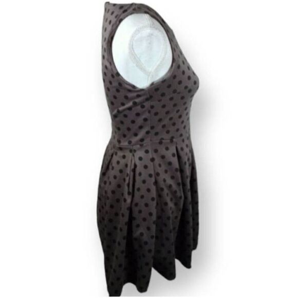 SANS SOUCI GRAY AND BLACK POLKA-DOT SKATER DRESS SZ.M EUC. - Picture 2 of 5